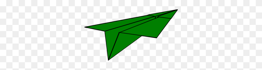 300x165 Green Paper Airplane Clip Art - Paper Plane Clipart