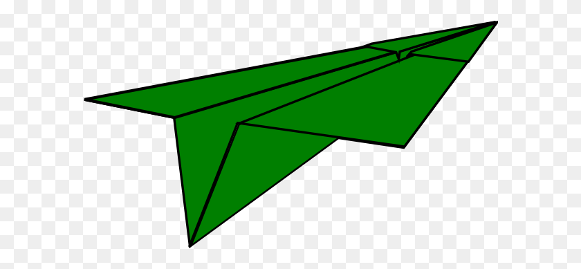 600x329 Зеленый Бумажный Самолетик Клипарт - Бумажный Самолетик Png