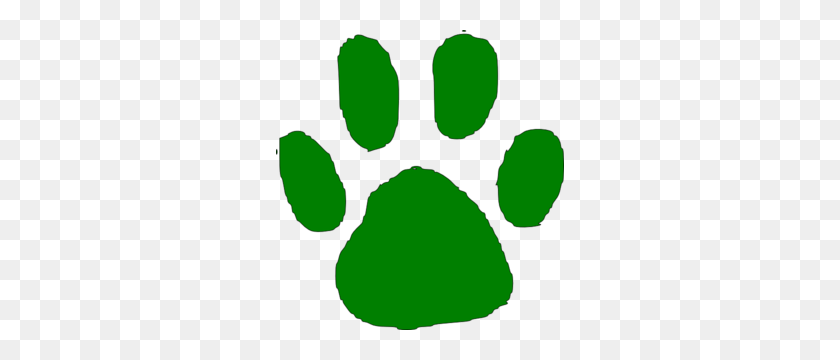 288x300 Green Paw Print Png, Clip Art For Web - Bear Paw PNG
