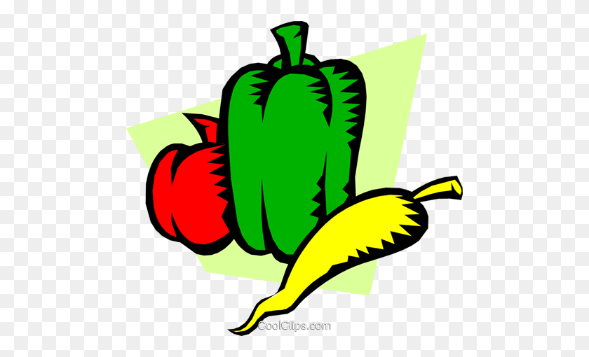 480x450 Green Peppers Royalty Free Vector Clip Art Illustration - Chili Pictures Clipart