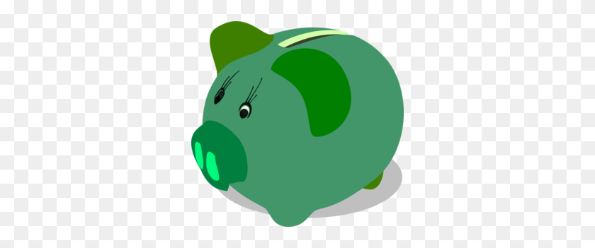 300x291 Green Piggy Bank Clip Art - Censored Clipart