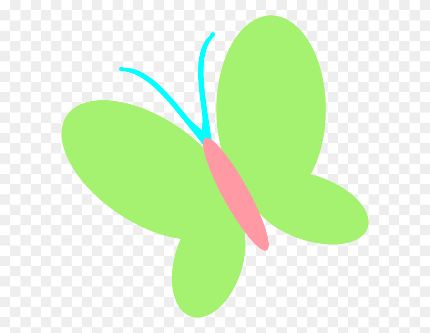 600x591 Зеленая Розовая Бабочка Png Клипарт Для Интернета - Розовая Бабочка Png
