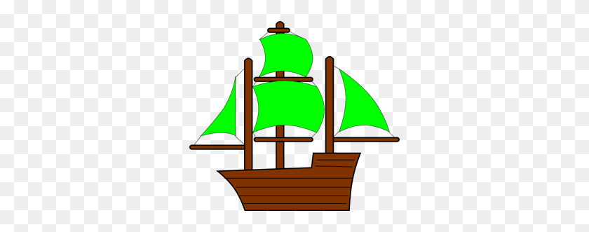 300x271 Зеленый Пиратский Корабль Png Клипарт Для Интернета - Корабль Png