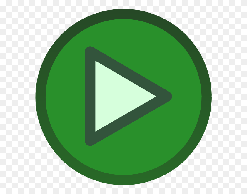 600x599 Green Plain Play Button Icon Png, Clip Art For Web - Play Symbol PNG