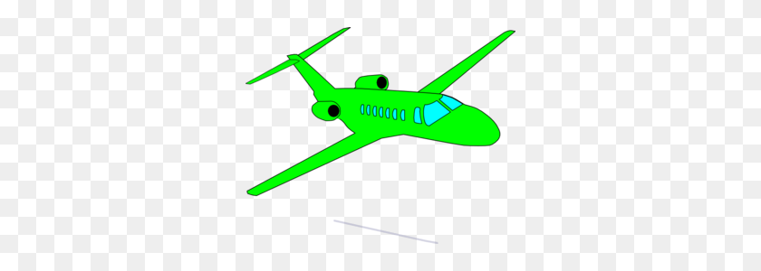 298x240 Green Plane Clip Art - Plane Clipart