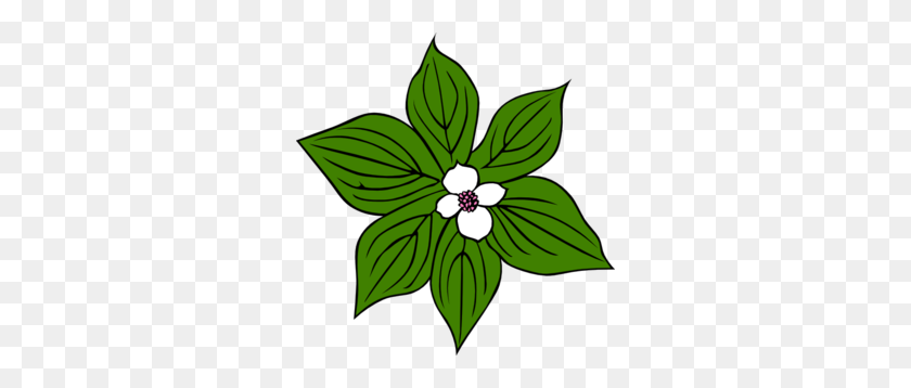 294x298 Green Plant With White Flower Clip Art - White Flower Clipart