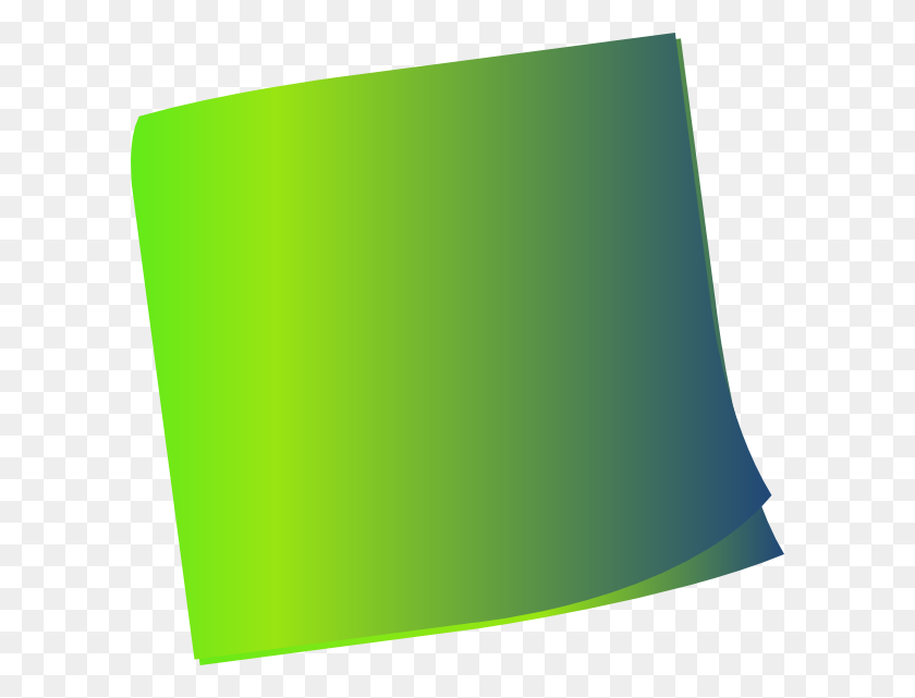 600x581 Green Post It Clipart, Green Post It Note With Corner Up Clip Art - Thumbtack Clipart