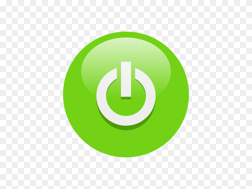 958x701 Icono De Símbolo De Botón De Encendido Verde - Icono De Encendido Png