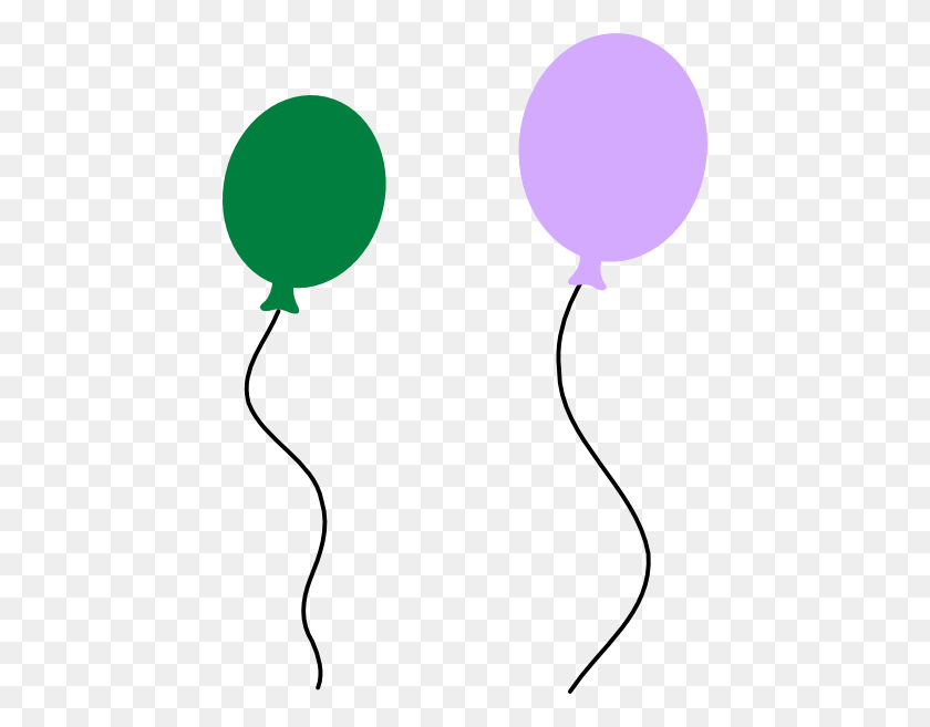 438x597 Green Purple Balloon Pair Clip Art - Pair Clipart