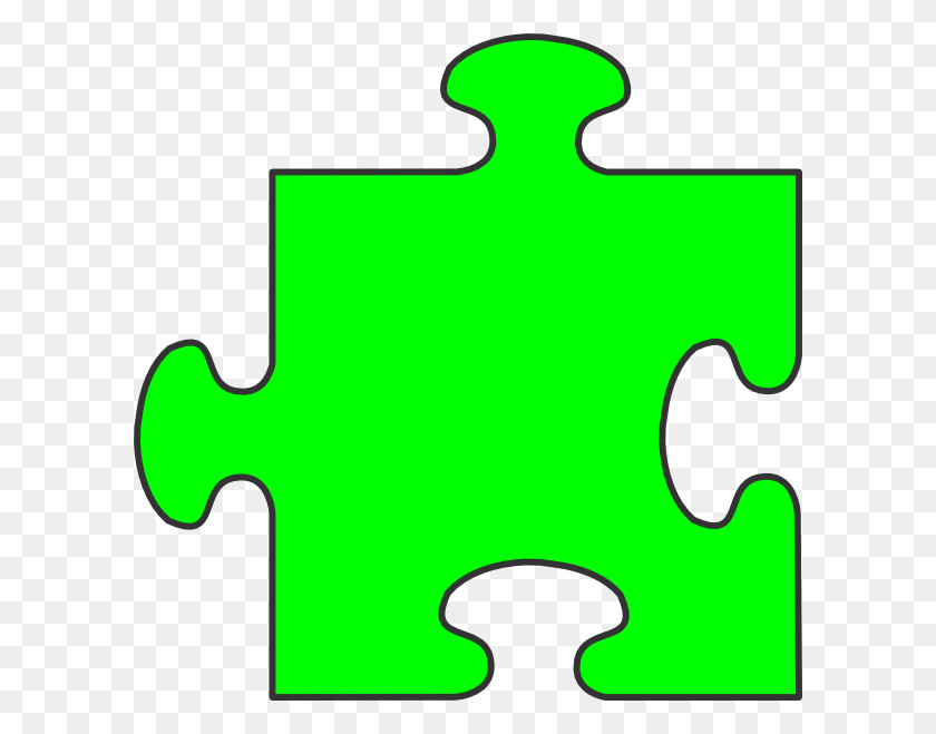600x599 Green Puzzle Piece Clip Art - Puzzle Piece Clipart