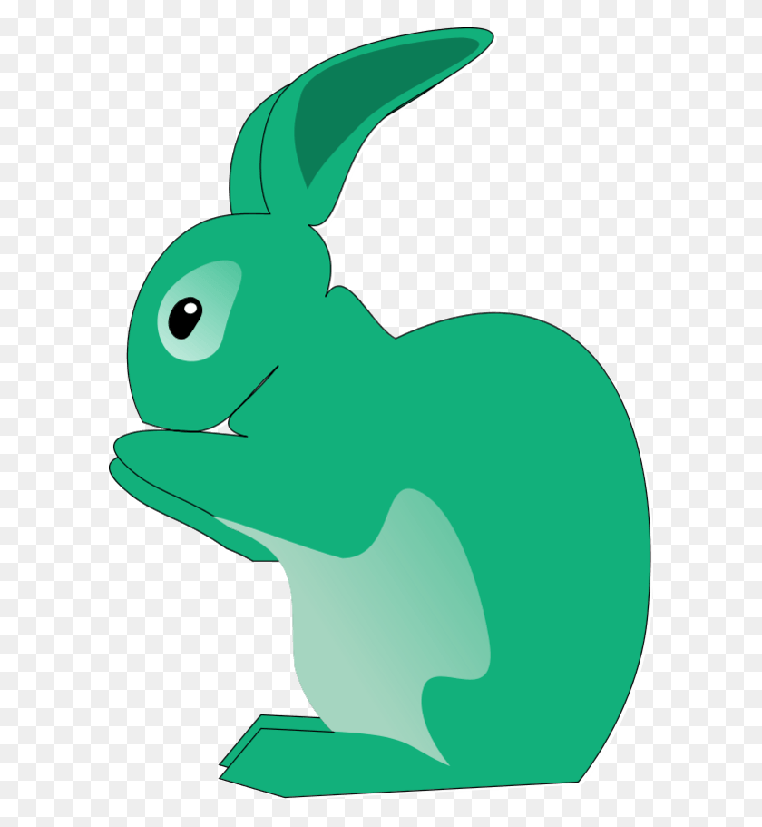 600x851 Green Rabbit Cliparts - Bunny Tail Clipart