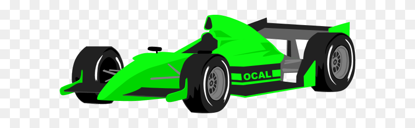600x200 Green Race Car Clipart - Drag Racing Clip Art