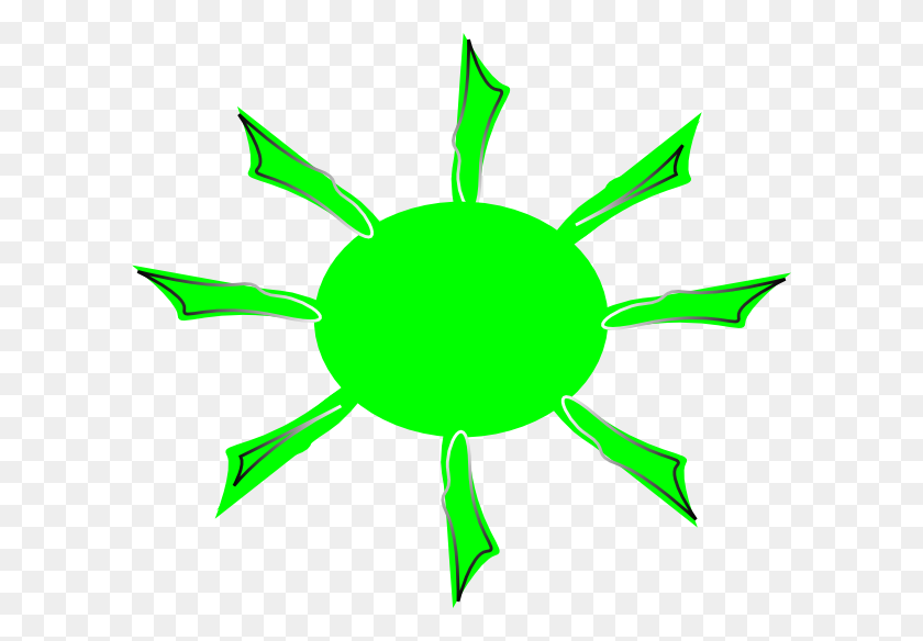 600x524 Green Radiating Sun Clip Art - Vitamin D Clipart