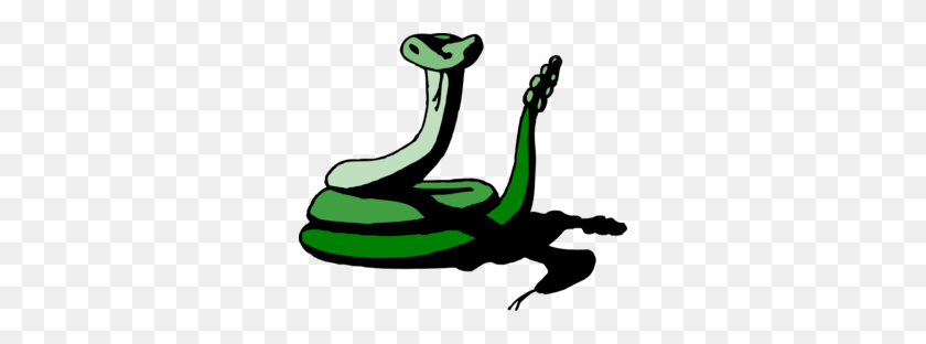298x252 Green Rattle Snake Clip Art - Snake Tongue Clipart
