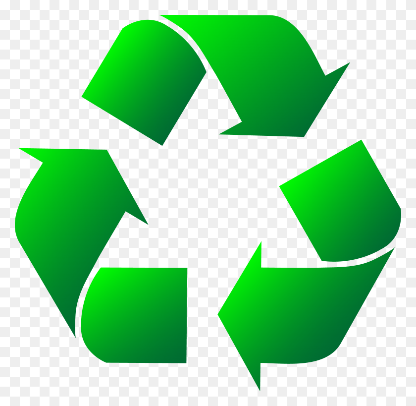 7357x7159 Green Recycle Symbol Clip Art - Recycle Clipart