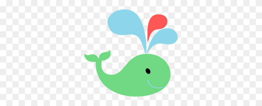 300x279 Green Red Blue Whale Png Clip Arts For Web - Blue Whale PNG