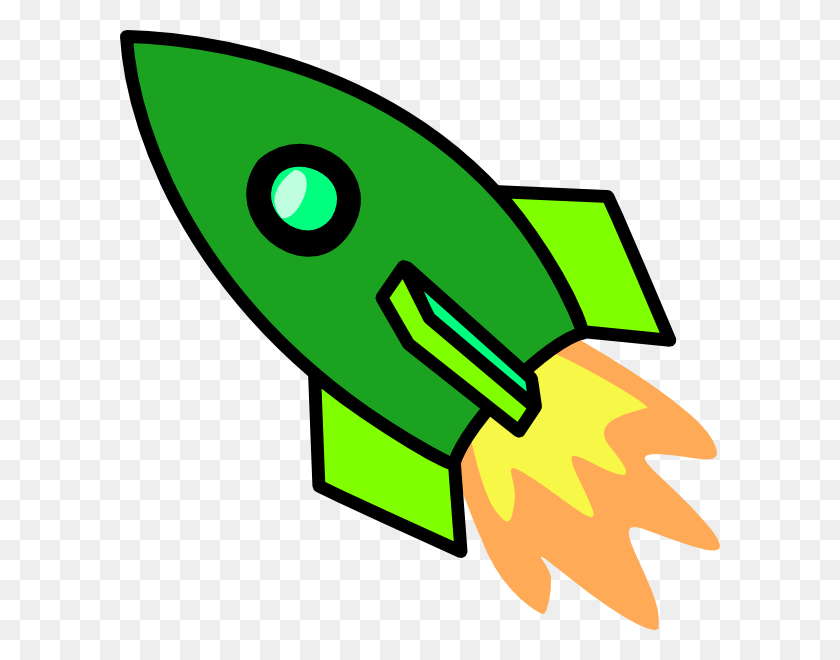 600x600 Green Rocket Clip Art - Rocket Clipart