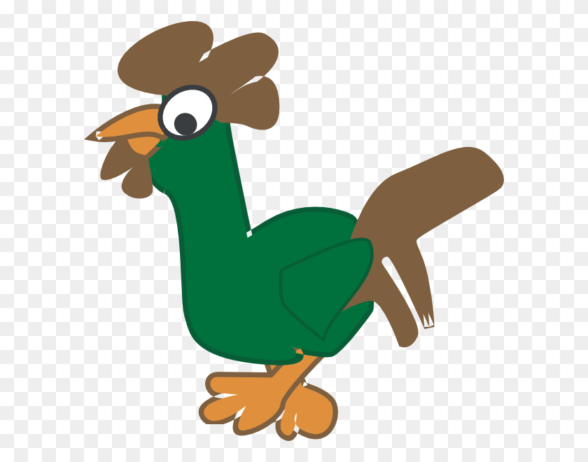 600x600 Green Rooster Clip Art - Cock Clipart