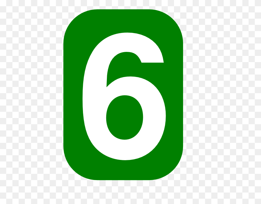 432x597 Зеленый Прямоугольник С Закругленными Углами И Цифрами Скачать Клипарт - Цифра 6 Png