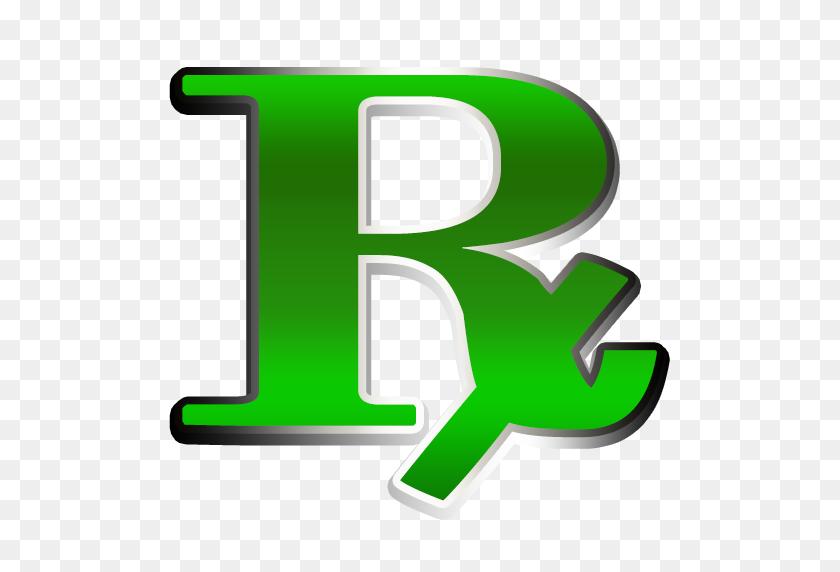 512x512 Green Rx Medicine Symbol Clipart Image - Medical Symbol Clipart