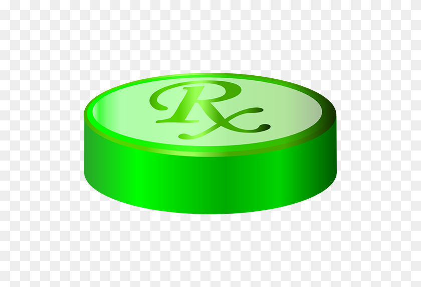 512x512 Green Rx Tablet Clipart Image - Tablet Clipart