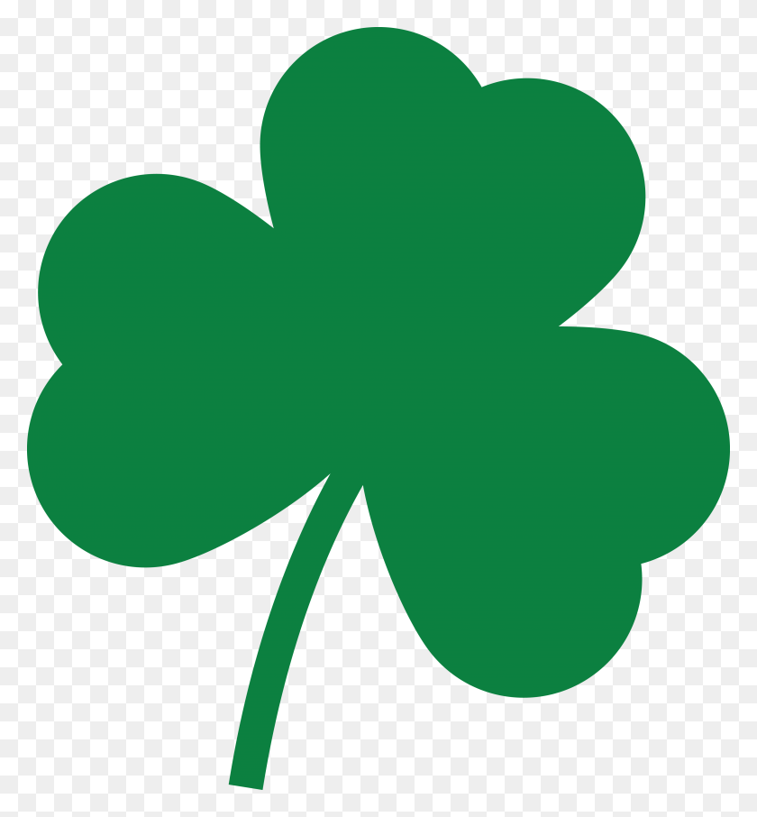 4000x4342 Green Shamrock Clipart With Regard To Shamrock Clipart - 4 Leaf Clover Clipart