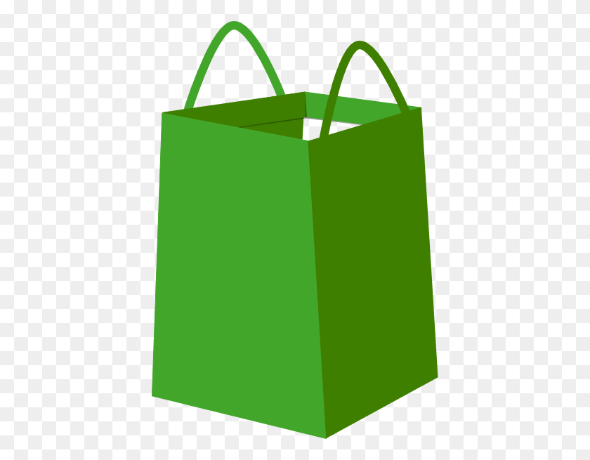 408x595 Green Shopper Bag Png Clip Arts For Web - Paper Bag Clipart
