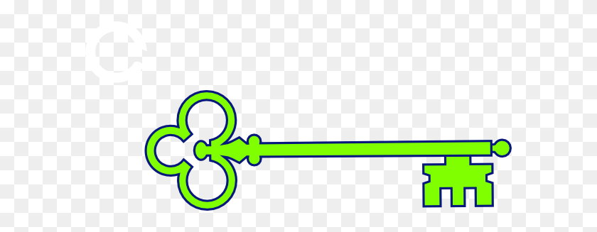 Green Skeleton Key Clip Art - Skeleton Key Clipart