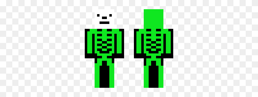 288x256 Green Skull Trooper Minecraft Skin - Skull Trooper PNG