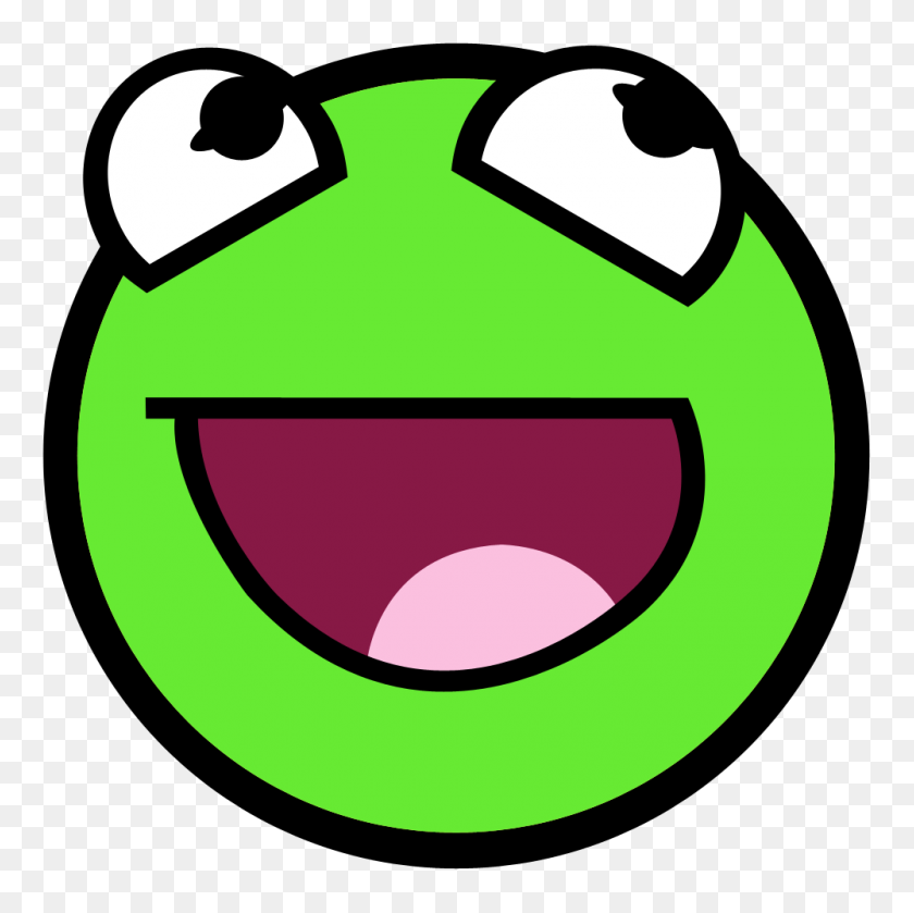 1000x1000 Green Smiley Face Png - Kermit PNG