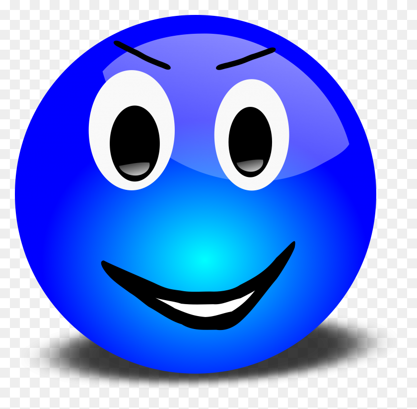 3200x3134 Green Smiley Face Png Free Grinning Blue Smiley Face Clipart - Happy Face PNG