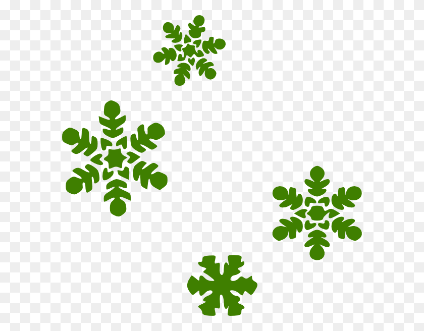594x596 Green Snow Flakes Png Clip Arts For Web - Gold Flakes PNG