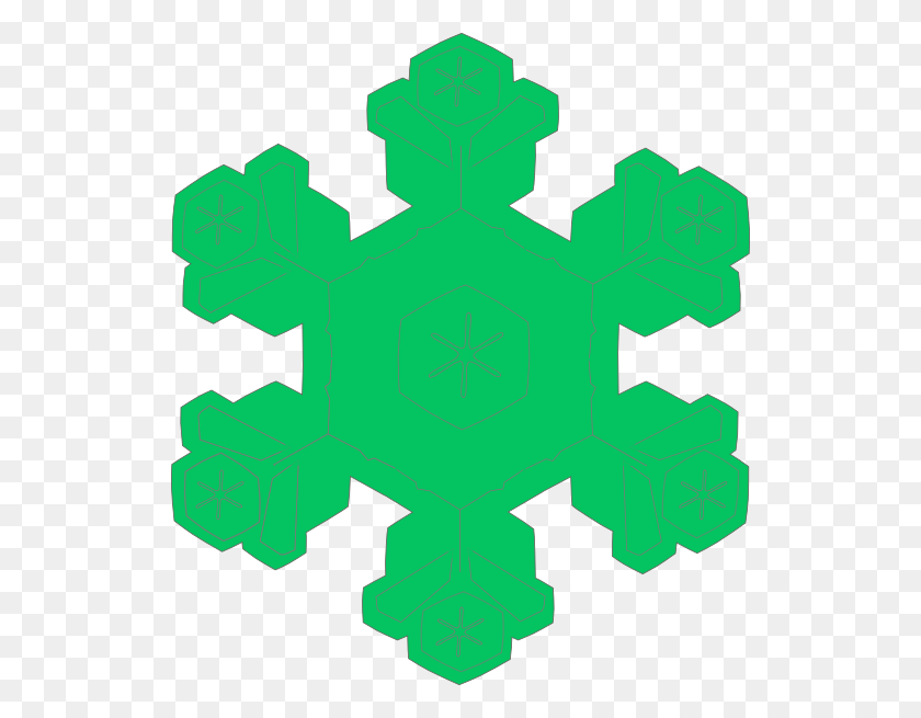 528x595 Green Snowflake Clip Art - Christmas Snowflake Clipart