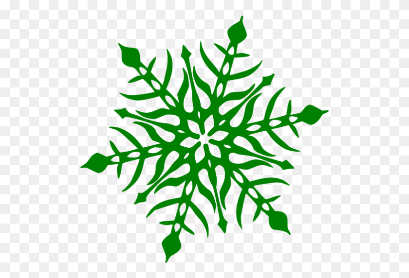 512x512 Значок Зеленая Снежинка - Снежинка Png Прозрачного