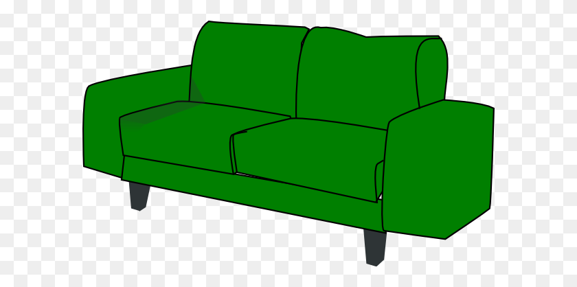 600x358 Green Sofa Couch Clip Art - Sofa Clipart