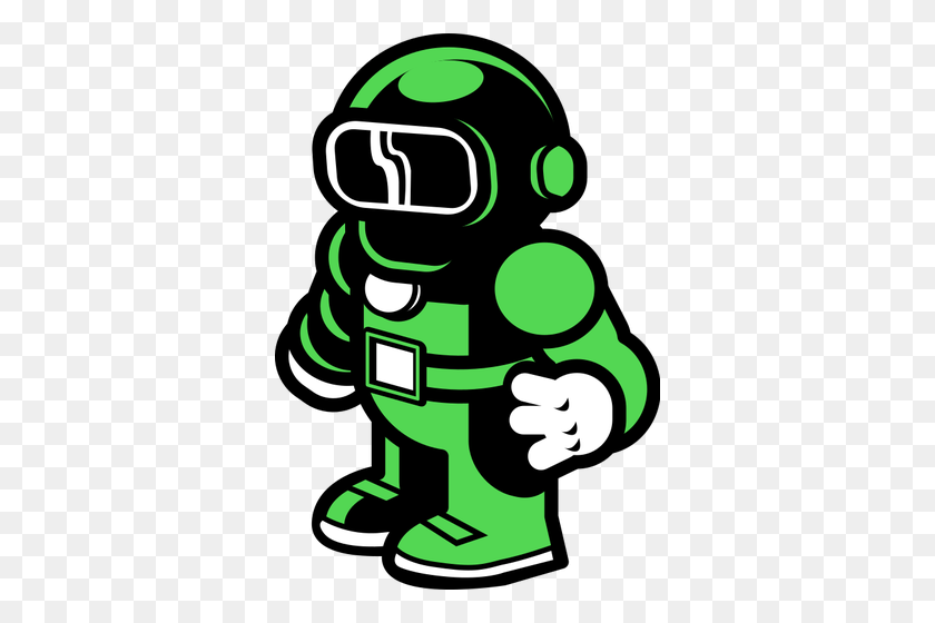 346x500 Green Spaceman - Spaceman Clipart