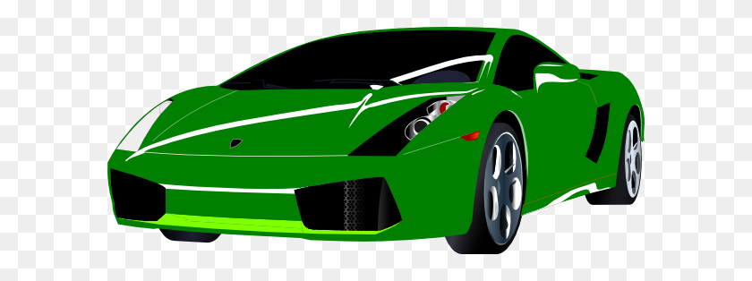 600x254 Green Sports Car Clip Art - Sports Car Clipart