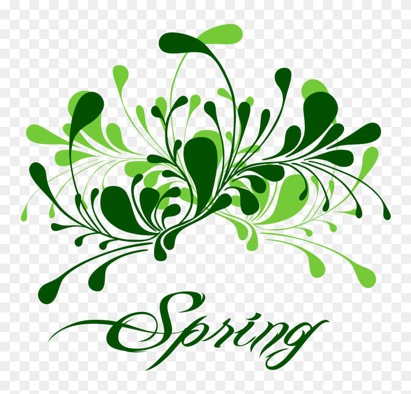 4157x3985 Green Spring Decor Png - Spring PNG