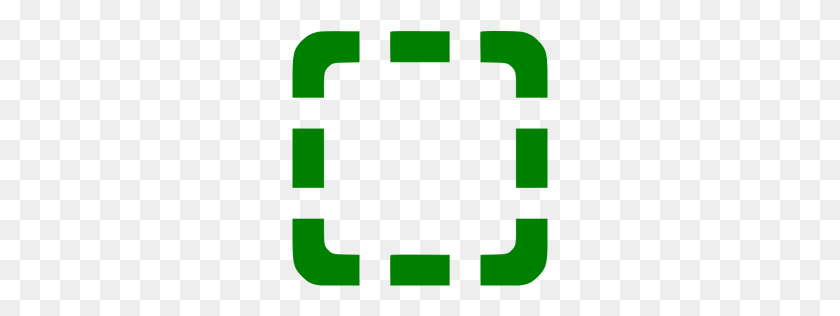 256x256 Green Square Dashed Rounded Icon - Rounded Square PNG