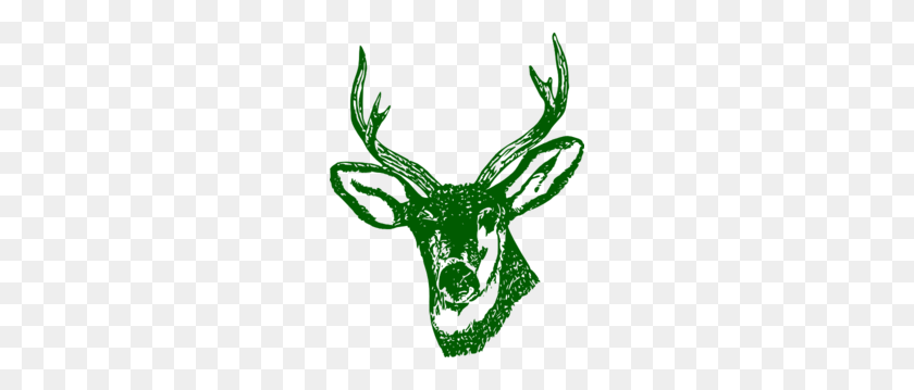 234x299 Green Stag Head Clip Art - Deer Head Clipart