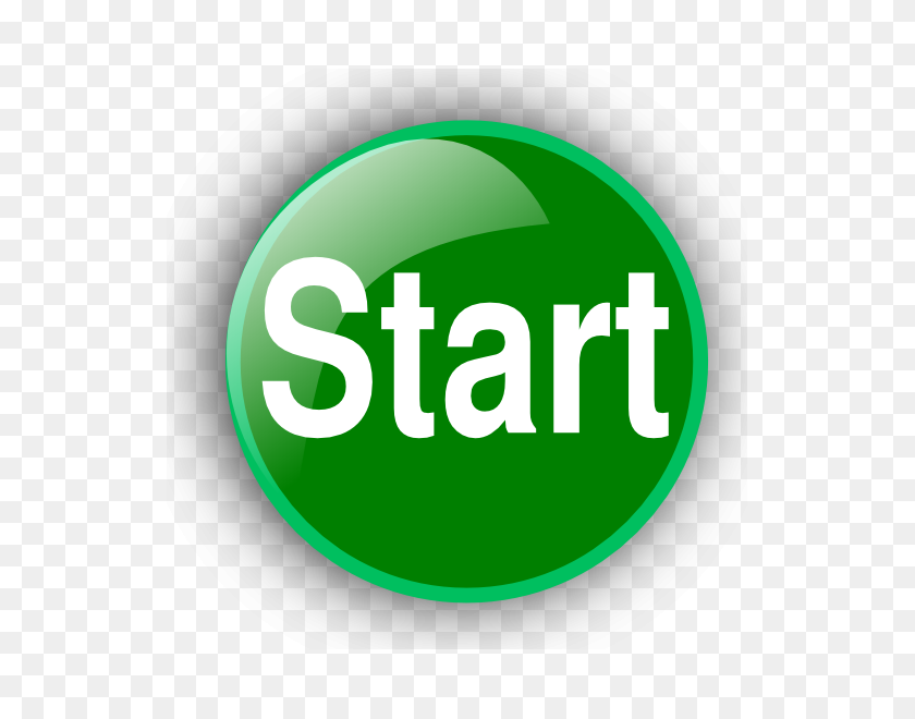 600x600 Green Start Button Clip Art - Start Button PNG