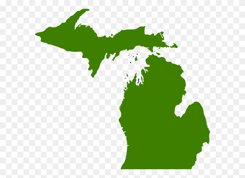 600x550 Green State Of Michigan Clip Art - State Of Michigan Clip Art