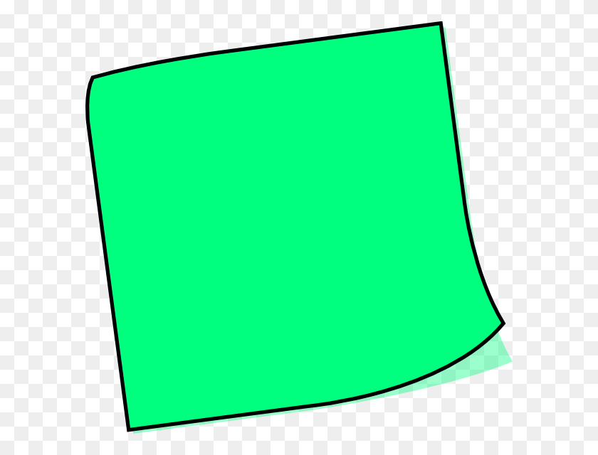 600x580 Green Sticky Note Clip Art - Pencil Paper Clipart