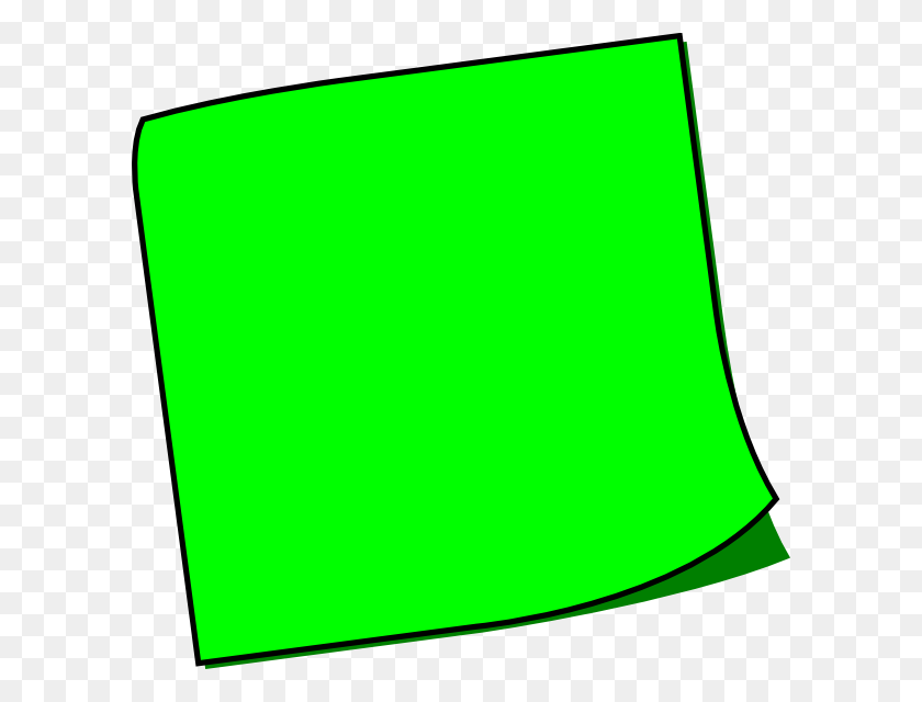 600x580 Green Sticky Note Clip Art - Sticky Note Clipart