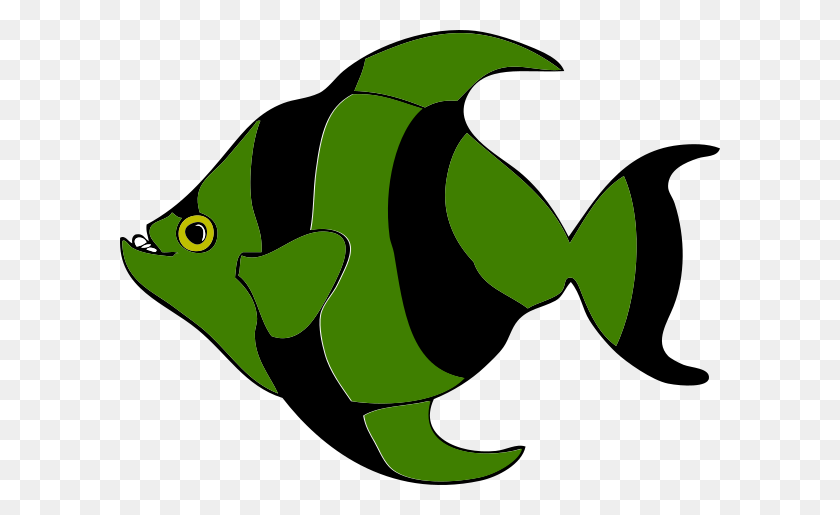 600x455 Green Striped Fish Clip Art - Stingray Clipart