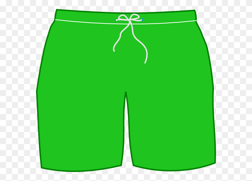 600x543 Pantalones Cortos De Natación Verdes Clipart - Natación Clipart Png