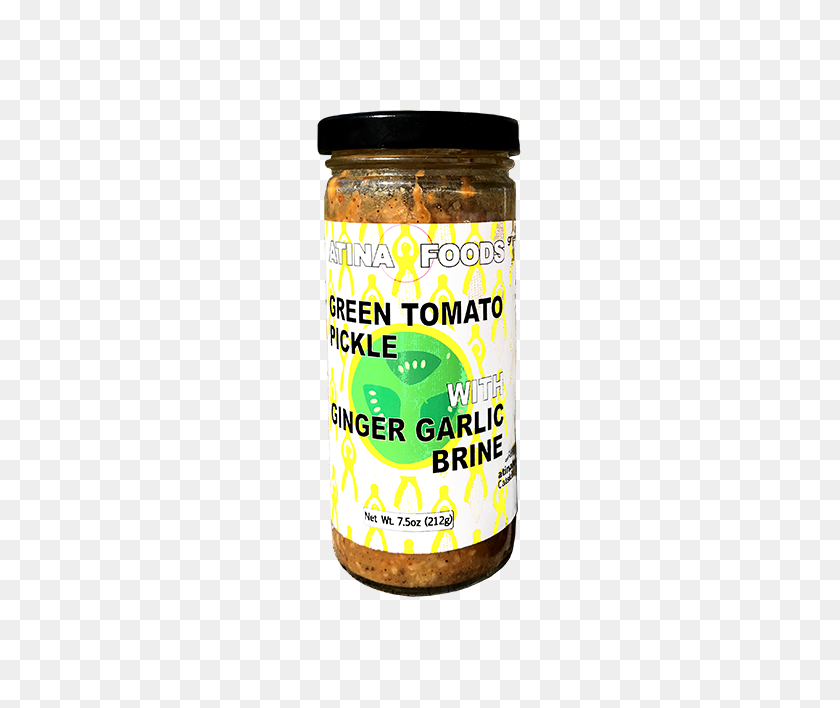 505x648 Green Tomato Pickle With Ginger Garlic Brine Atinafoods - Pickle PNG