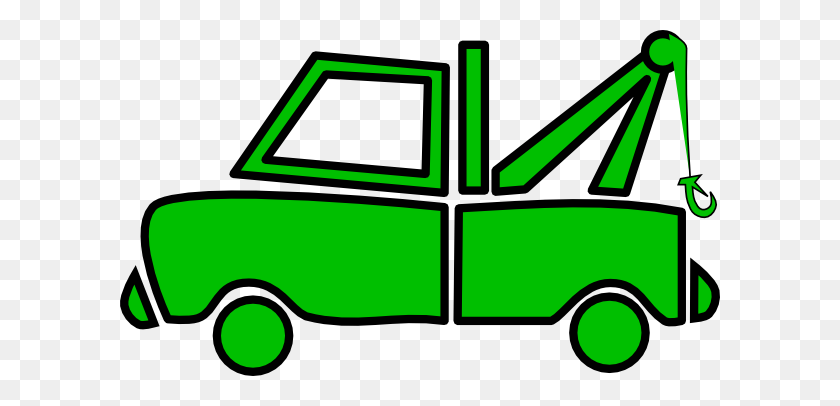 600x346 Green Tow Truck Clip Arts Download - Tow Truck PNG
