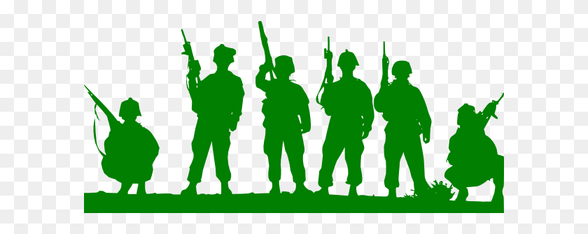 600x275 Green Toy Soldiers Clip Art - Troops Clipart