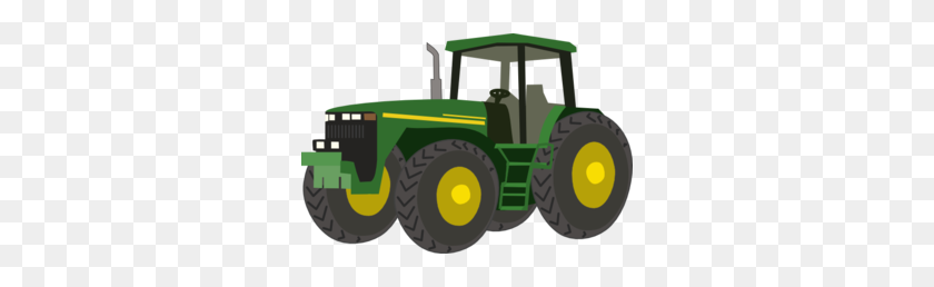 298x198 Green Tractor - John Deere Clipart